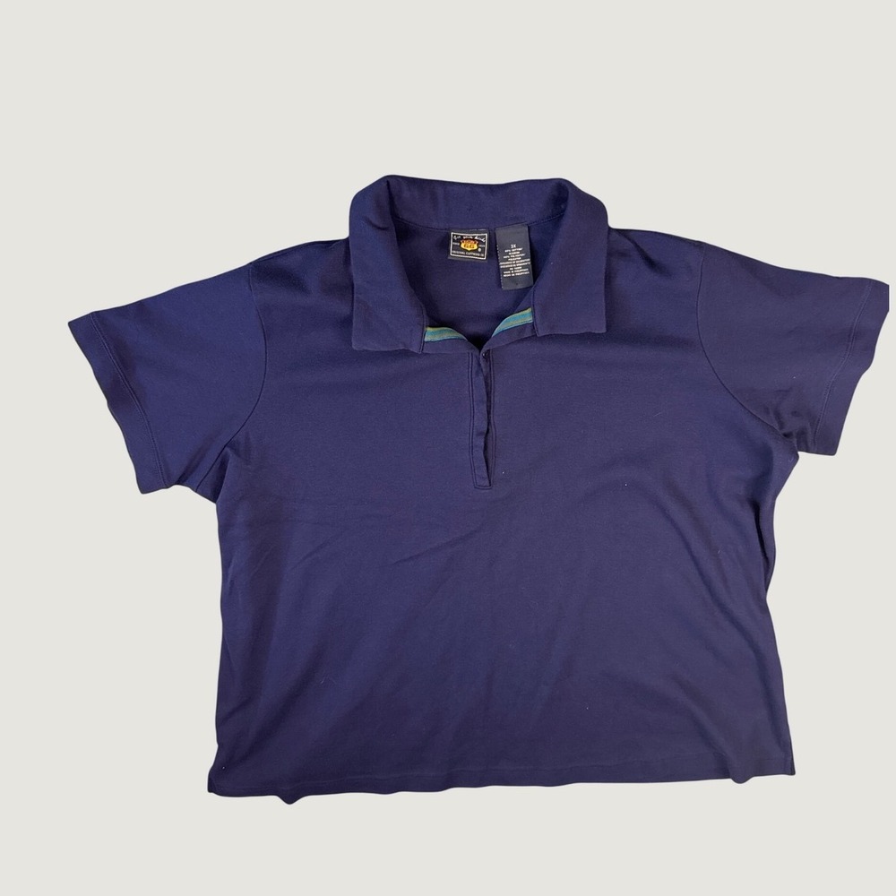 Route 66 Mens 3X Navy Blue Short Sleeve Polo Shirt Cotton Blend Casual